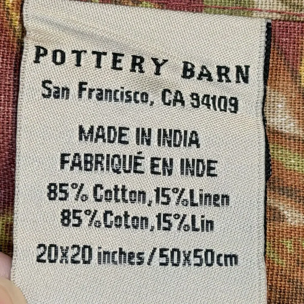 6 Pottery Barn Allston Palampore Floral Napkins Linen